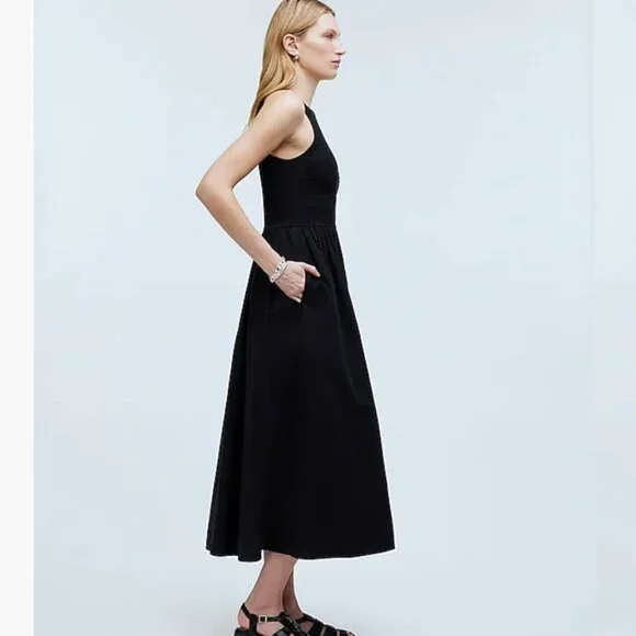 Madewell The Melody Smocked Midi Dress NWT - Picture 3 of 8